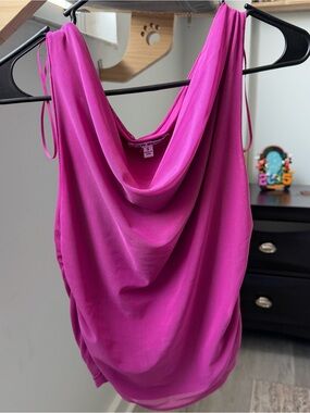 steve madden pink cowl neck top